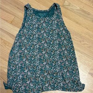 American Eagle Outfitters Green Floral Tank Top
